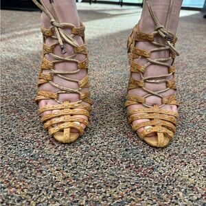 Dior Tan Strappy Heels